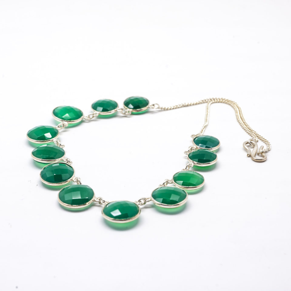Collier agate verte sur "argent massif" – Image 4
