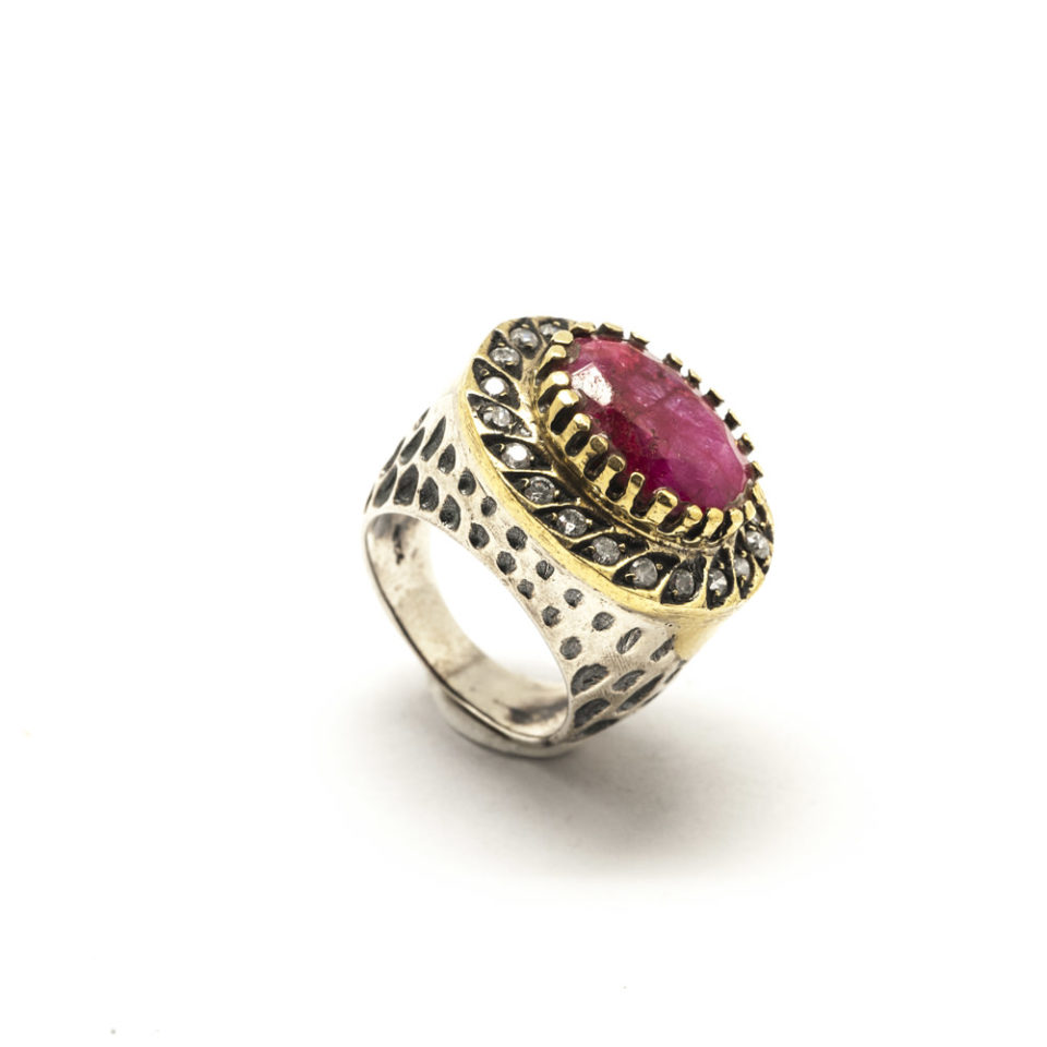 Bague Turque "Racine de Saphire rose" sur Argent – Image 2