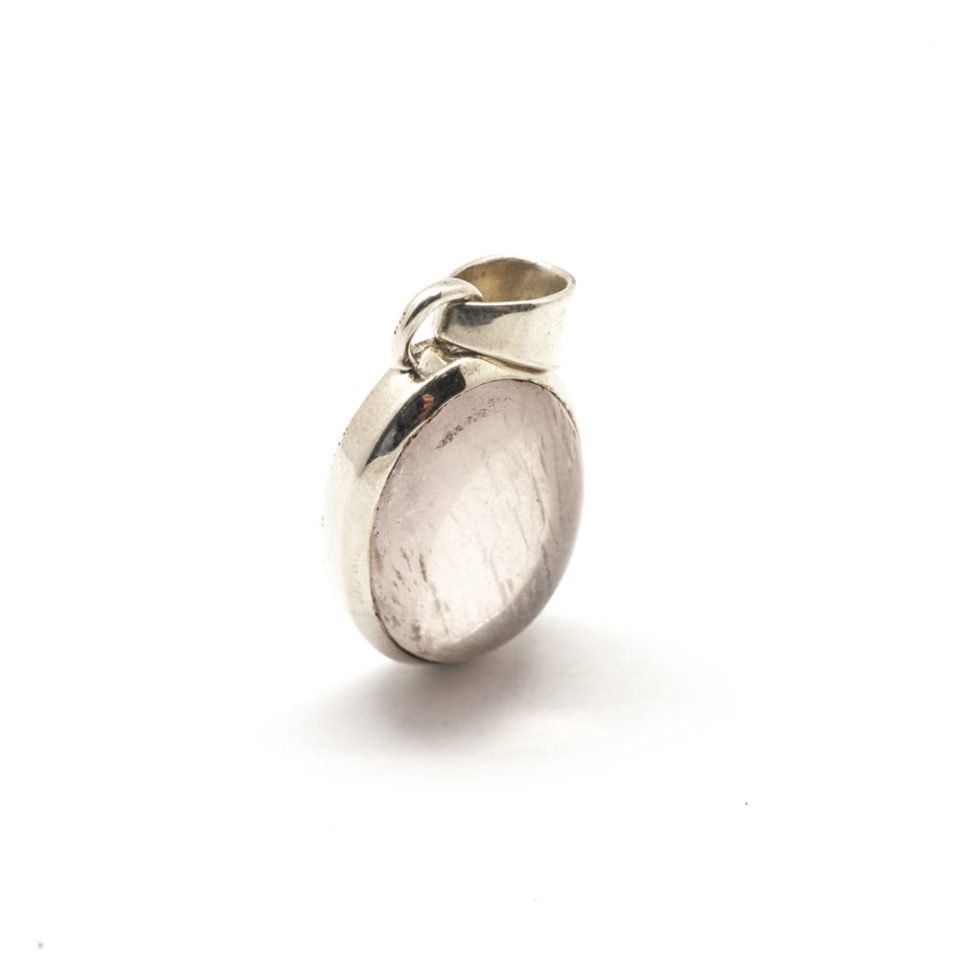 Pendentif Quartz Rose sur Argent
