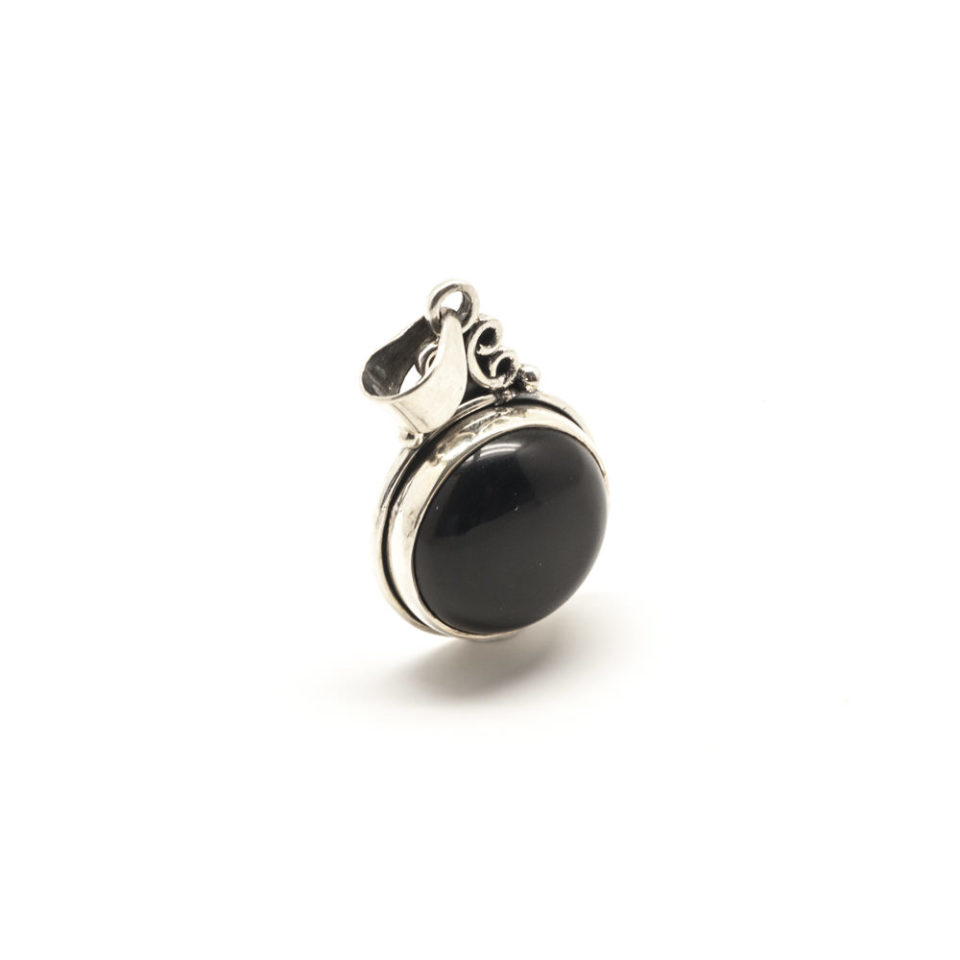 Pendentif cabochon Onyx et argent